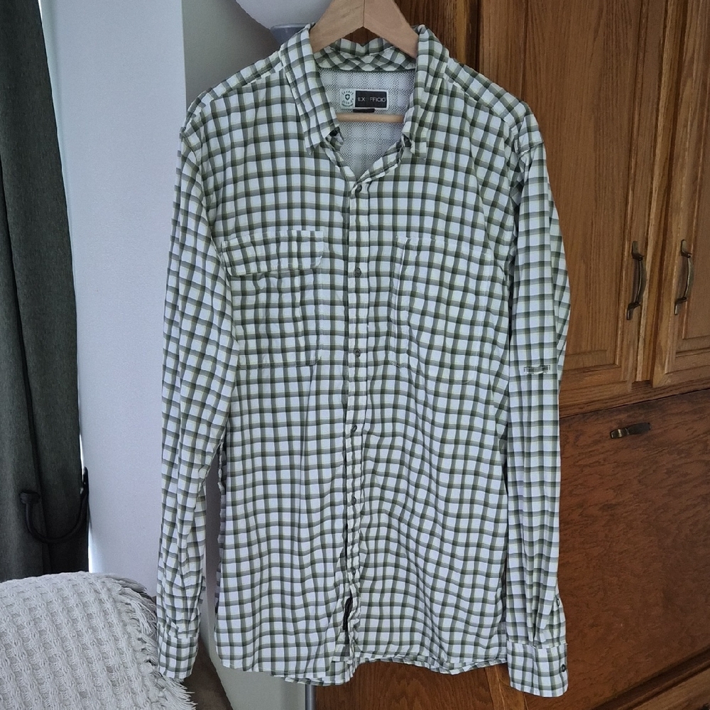 Exofficio brand Mens Size L Button-up Shirt Green